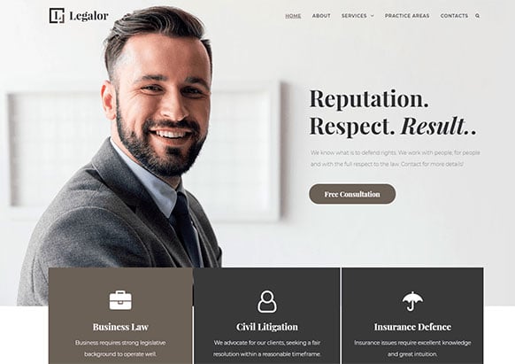 página web para abogados