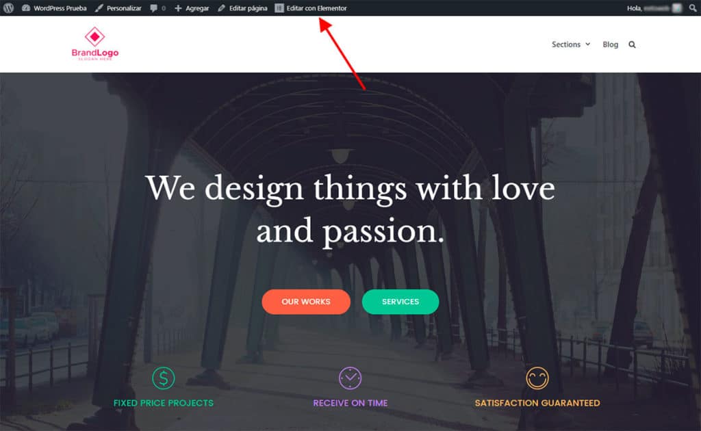 Crear Página Web Editar con Elementor