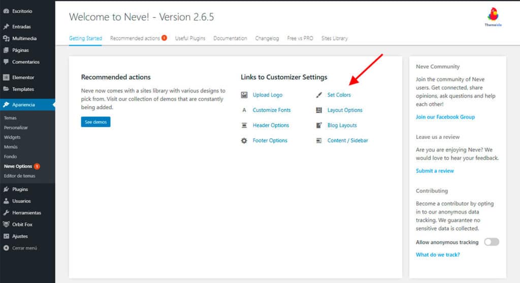 Crear Pagina Web WordPress Theme Cambiar Colores